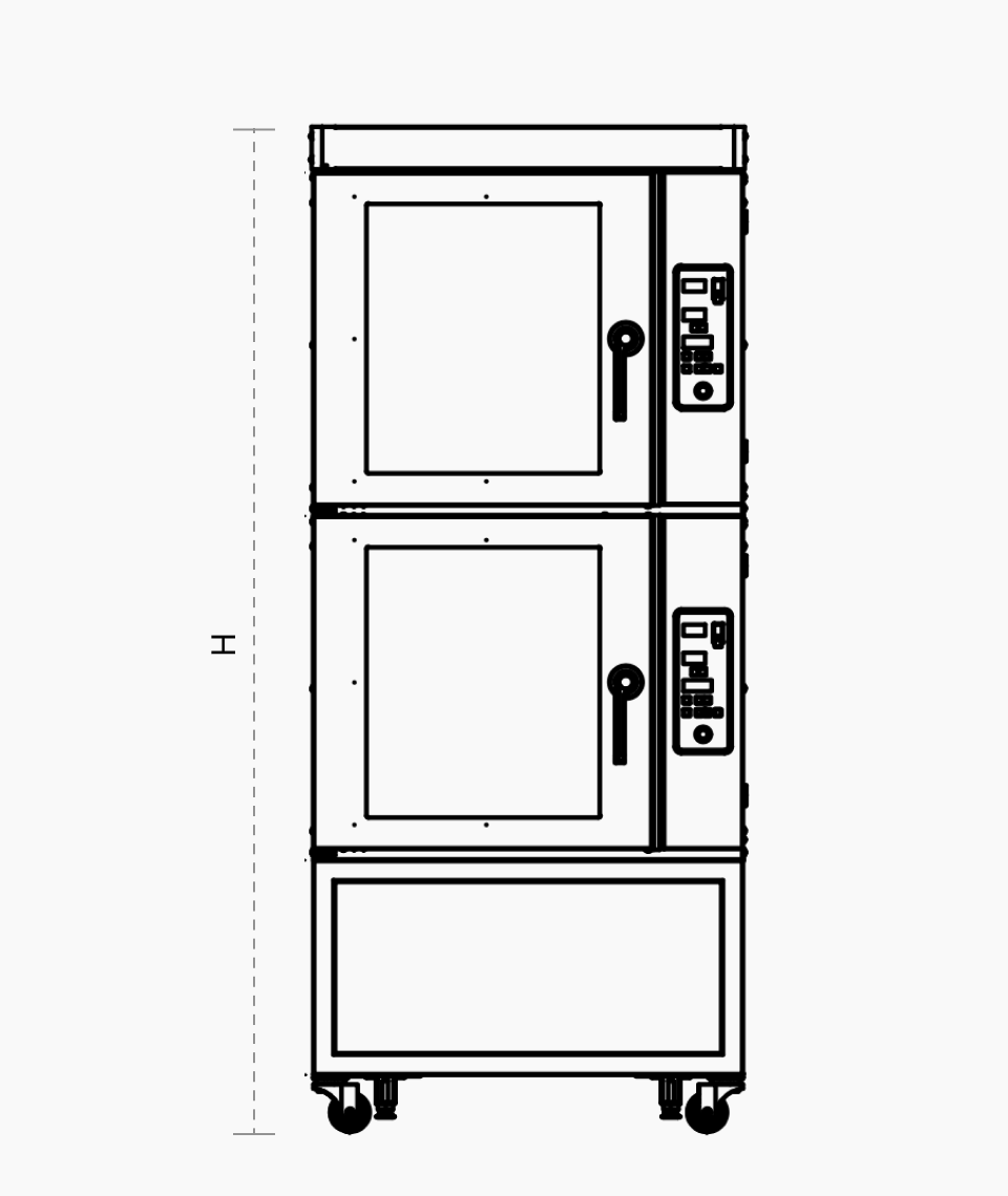 Convection Oven 5 trays 2 tiers floor plan images